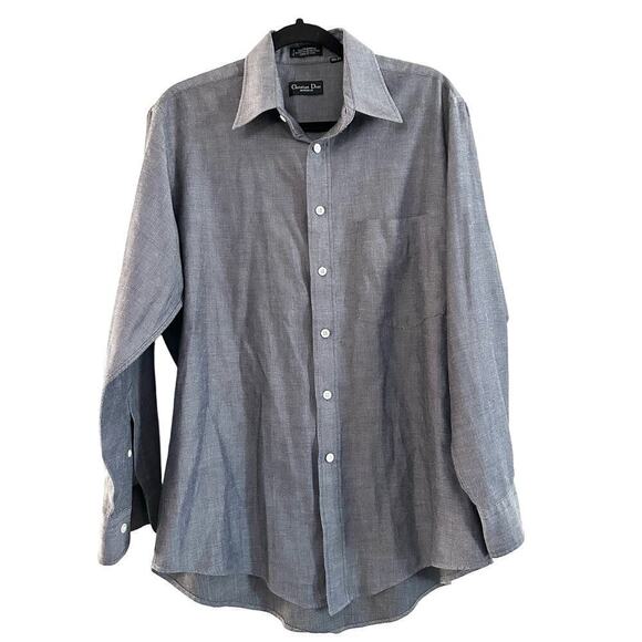 CHRISTION DIOR Monsieur Dark Gray PolyCotton
Blend Button Down Shirt 15 1/2 - 33 - Picture 1 of 4
